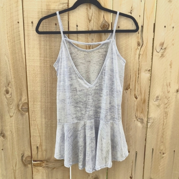 Free People Movement Acid Wash Burnout Tank Top Light Blue - Picture 2 of 5